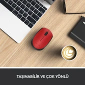 Logıtech M171 Kablosuz Mouse - Kırmızı thumbnail 3