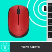 Logıtech M171 Kablosuz Mouse - Kırmızı thumbnail 7