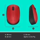 Logıtech M171 Kablosuz Mouse - Kırmızı thumbnail 10