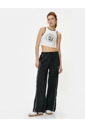 Crop Atlet Halter Yaka Baskılı Fitilli thumbnail 2