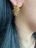 Kırçıllı Model Kadın Küpe Altın Renk thumbnail 4
