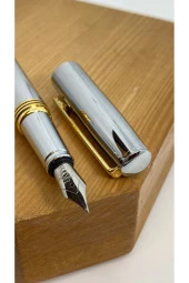 SILVER PRESTIGE DOLMA KALEM GOLD KLIPS thumbnail 2
