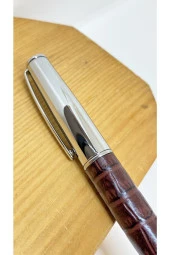 Dd2078 Tükenmez Kalem Silver BrownLeather thumbnail 3