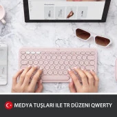 Logitech K380 Pembe Kablosuz Klavye Outlet thumbnail 5