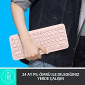 Logitech K380 Pembe Kablosuz Klavye Outlet thumbnail 9