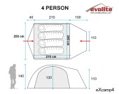 Evolite Excamp 4 Pro Çadır - 4 Mevsim thumbnail 2