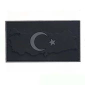 Single Sword Bayrak Plastik Kabartma Haritalı Patch - Peç thumbnail 2