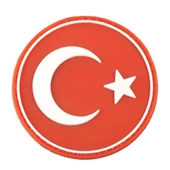 Single Sword Yuvarlak Türk Bayrağı Patch ( Peç ) 6 cm thumbnail 2