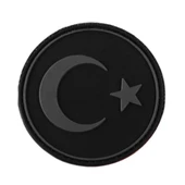 Single Sword Yuvarlak Türk Bayrağı Patch ( Peç ) 6 cm thumbnail 8