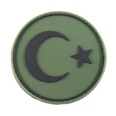 Single Sword Yuvarlak Türk Bayrağı Patch ( Peç ) 6 cm thumbnail 6