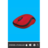 logitech M220 Sessiz Kompakt Kablosuz Mouse Kırmızı thumbnail 3