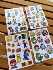 Süper Mario Sticker Etiket Seti 4 sayfa a6 Boy thumbnail 2