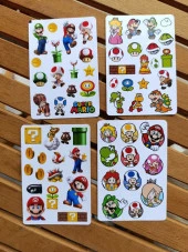 Süper Mario Sticker Etiket Seti 4 sayfa a6 Boy thumbnail 3