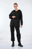 Unique Mode Oversize Kapüşonlu Midi Sweatshirt - Günlük Şıklık thumbnail 4