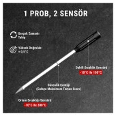 ThermoPro TP962 Bluetooth, Digital,Çift Problu Profesyonel Et Termometresi thumbnail 2
