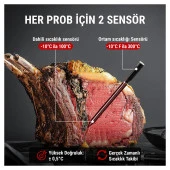 ThermoPro TP962 Bluetooth, Digital,Çift Problu Profesyonel Et Termometresi thumbnail 9