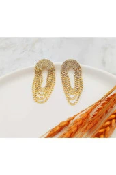 Fenomen Sallantılı Gold Küpe thumbnail 2