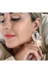 Gökkuşağı Sallantılı Gold Küpe thumbnail 2