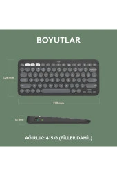 Logitech Pebble Keys 2 K380s 920-011859 Siyah Kablosuz Klavye thumbnail 3