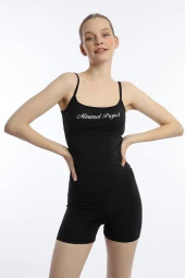 Kadın Slim Fit Allegro Kumaş Şort Siyah thumbnail 2