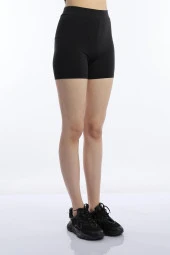 Kadın Slim Fit Allegro Kumaş Şort Siyah thumbnail 3