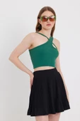 Kadın Askılı Crop Kaşkorse   Yeşil thumbnail 1