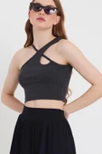 Kadın Askılı Crop Kaşkorse   Antrasit thumbnail 2