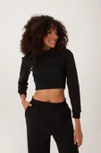 Kadın Oversize Crop  Siyah thumbnail 1