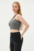 Kadın Askılı Crop Kaşkorse   Gri thumbnail 2