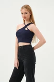 Kadın Askılı Crop Kaşkorse   İndigo thumbnail 2