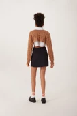 Kadın Triko Crop Sweatshirt Taba thumbnail 4