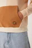 Erkek Parçalı 3 İplik Sweatshirt Ekru thumbnail 2