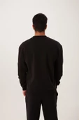 Erkek Fermuar Detaylı Sweatshirt Siyah thumbnail 4