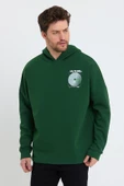 Erkek Oversize Baskılı Sweatshirt Yeşil thumbnail 1