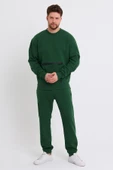 Erkek Fermuar Detaylı Sweatshirt Yeşil thumbnail 4