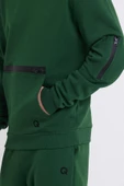 Erkek Fermuar Detaylı Sweatshirt Yeşil thumbnail 2