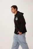 Erkek Oversize Baskılı Sweatshirt Siyah thumbnail 3