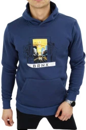 Dynamo Erkek İndigo Kapüşonlu Sweat 6739 thumbnail 2