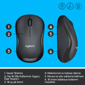 Logitech M220 Sessiz Kompakt Kablosuz Mouse - Siyah thumbnail 6
