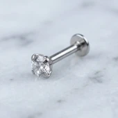 316L Çelik Zirkon Taşlı  Piercing PRC-204 thumbnail 1