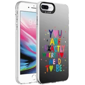 iPhone 8 Plus  Uyumlu KılıfDesenli Silver Sert Kapak thumbnail 1
