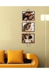 GİZEM SHOP Üçlü Jüt Halatlı Resim Çerçevesi thumbnail 6