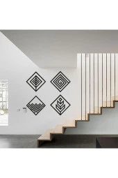HYL Dört Element Temalı Modern Ahşap Duvar Tablo Siyah thumbnail 3