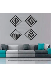 HYL Dört Element Temalı Modern Ahşap Duvar Tablo Siyah thumbnail 8