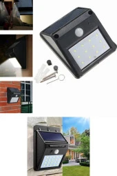 Sensörlü Solar Duvar Lambası 20 Ledli thumbnail 1