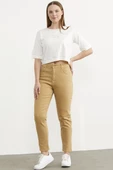 Likralı Fit Mom Jean - Kamel thumbnail 1