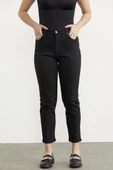 Likralı Fit Mom Jean - Siyah thumbnail 2