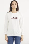 Sıfır Yaka Oversize Sweatshirt - Ekru thumbnail 1