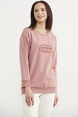 Baskılı Oversize Basic Sweatshirt - Gül Kurusu thumbnail 3