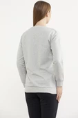 Baskılı Oversize Basic Sweatshirt - Gri thumbnail 5
